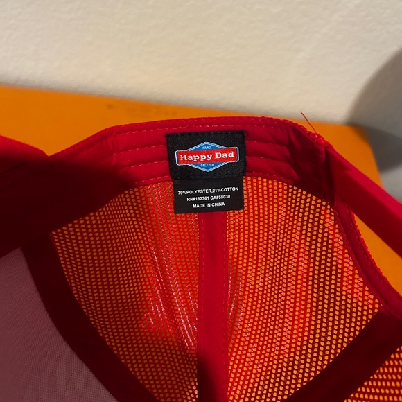 Red Happy Dad Trucker Hat - Picture 4 of 7